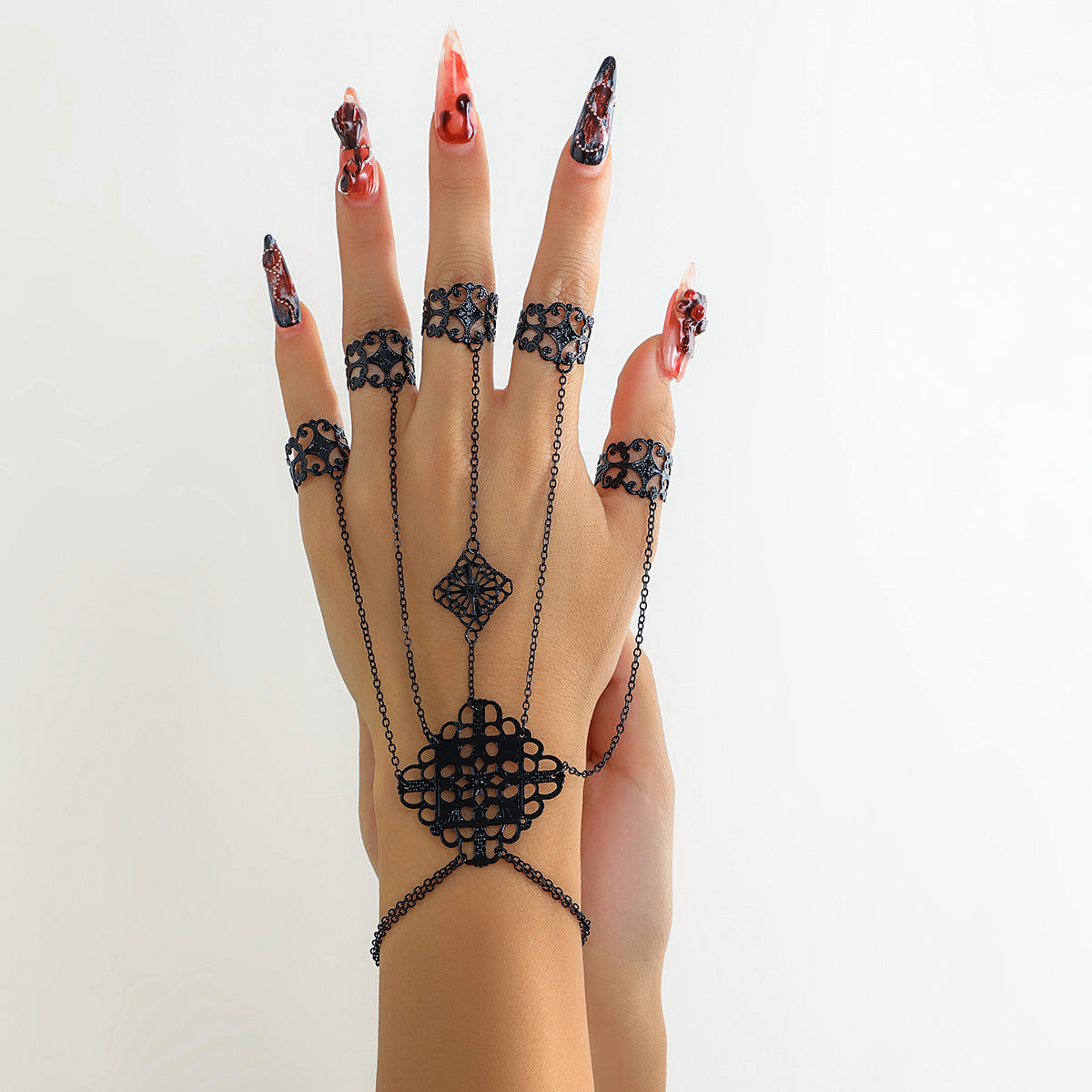 Punk/Goth Finger Tassel Bracelet